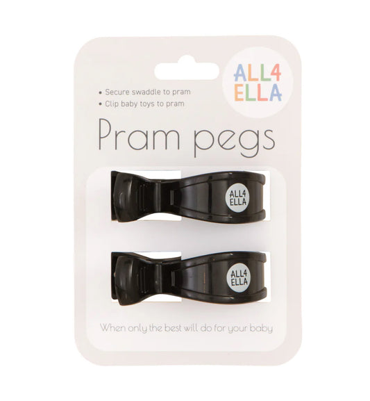 2 Pack Pram Pegs - Black
