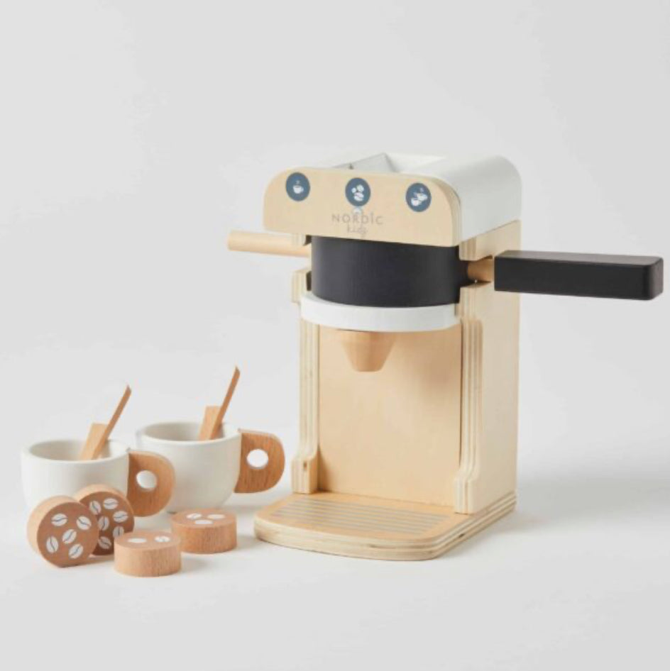 Wooden Coffee Machine Set