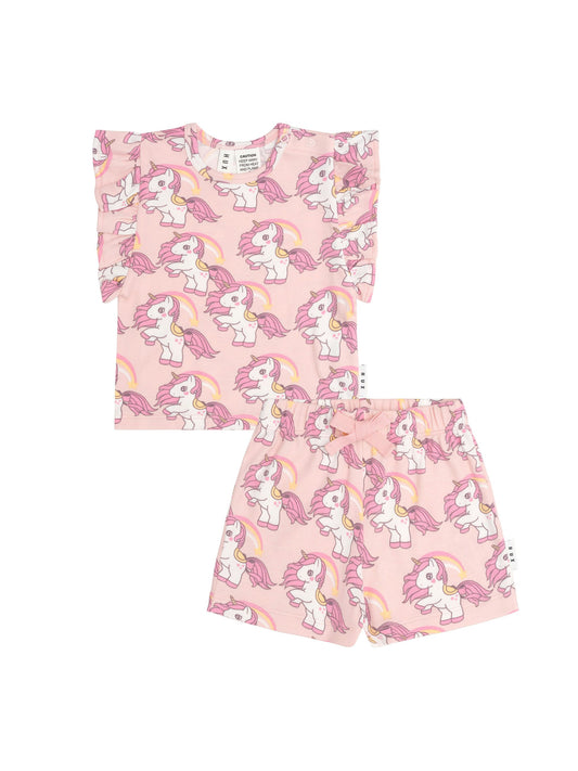 Rainbow Unicorn Frill PJ Set