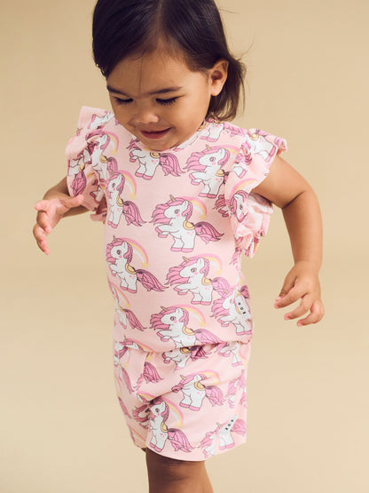 Rainbow Unicorn Frill PJ Set