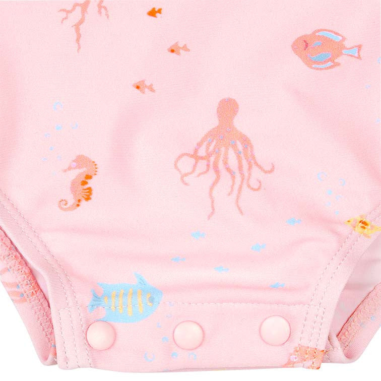 Swim Onesie Long Sleeve Classic Coral