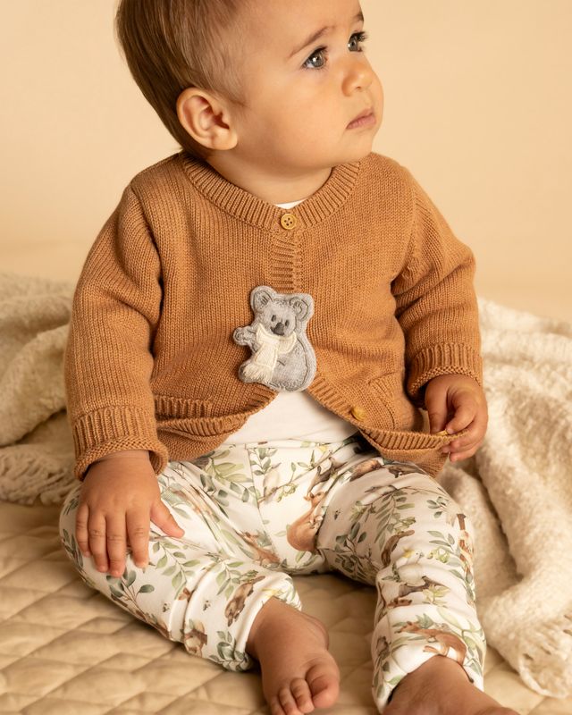 Charlie Koala Organic Knitted Cardigan