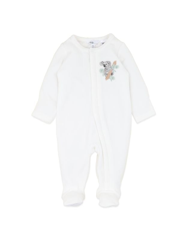 Charlie Koala Velour Zip Onesie