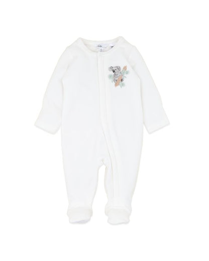 Charlie Koala Velour Zip Onesie