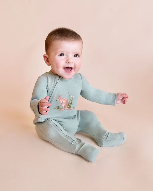 Charlie Kangaroo Organic LS Zipsuit