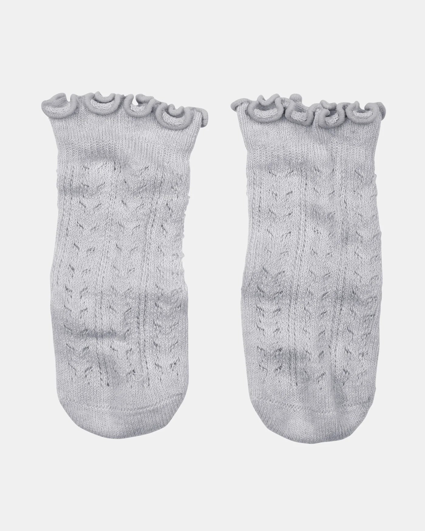 Organic Socks Knee Frilly Lace - Fog