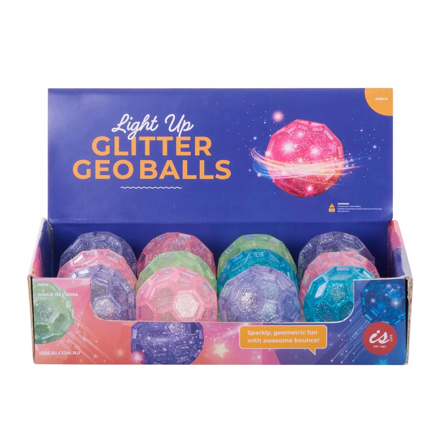 Light Up Glitter Geo Ball