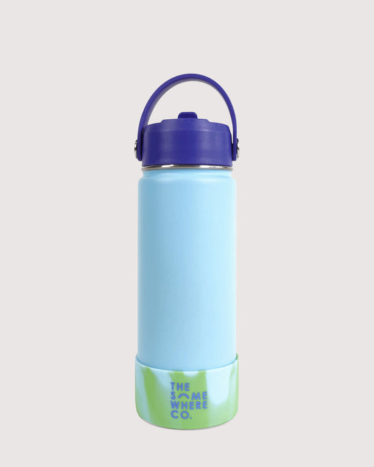 Drink Bottle - Dusty Blue Swirl