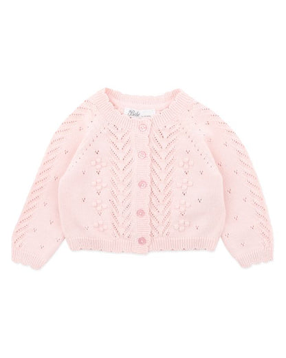 Girls Organic Pink Pointelle Cardi