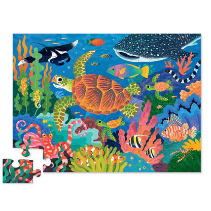 Classic Floor Puzzle 36Pc - Sea Turtle (Foil Stamped)