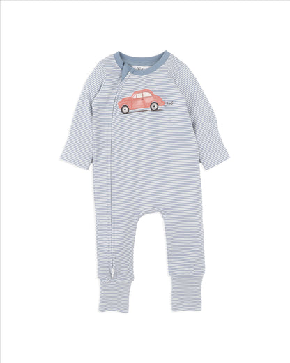 Alvin Stripe Organic LS Zipsuit