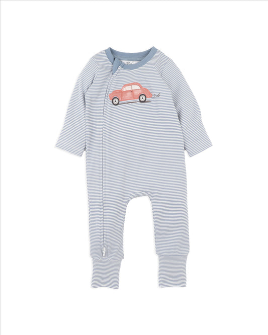 Alvin Stripe Organic LS Zipsuit