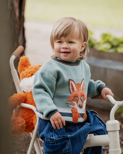 Mr Fox In Mittens Knitted Jumper