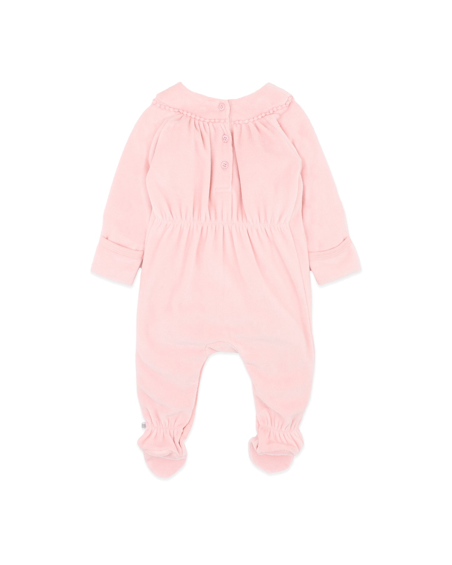 Wild Garden Embroidered Velour Zip Onesie