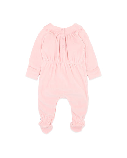 Wild Garden Embroidered Velour Zip Onesie