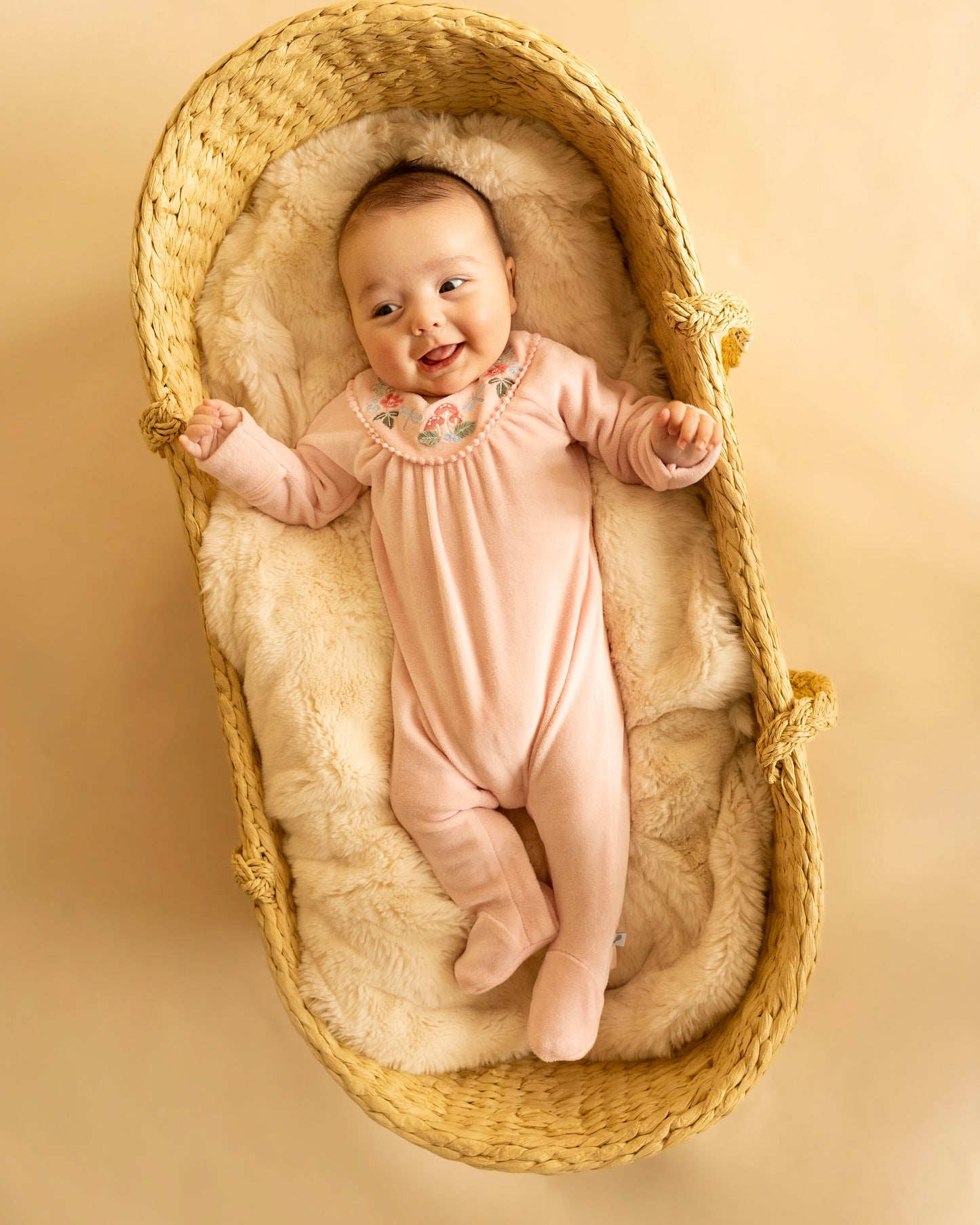 Wild Garden Embroidered Velour Zip Onesie
