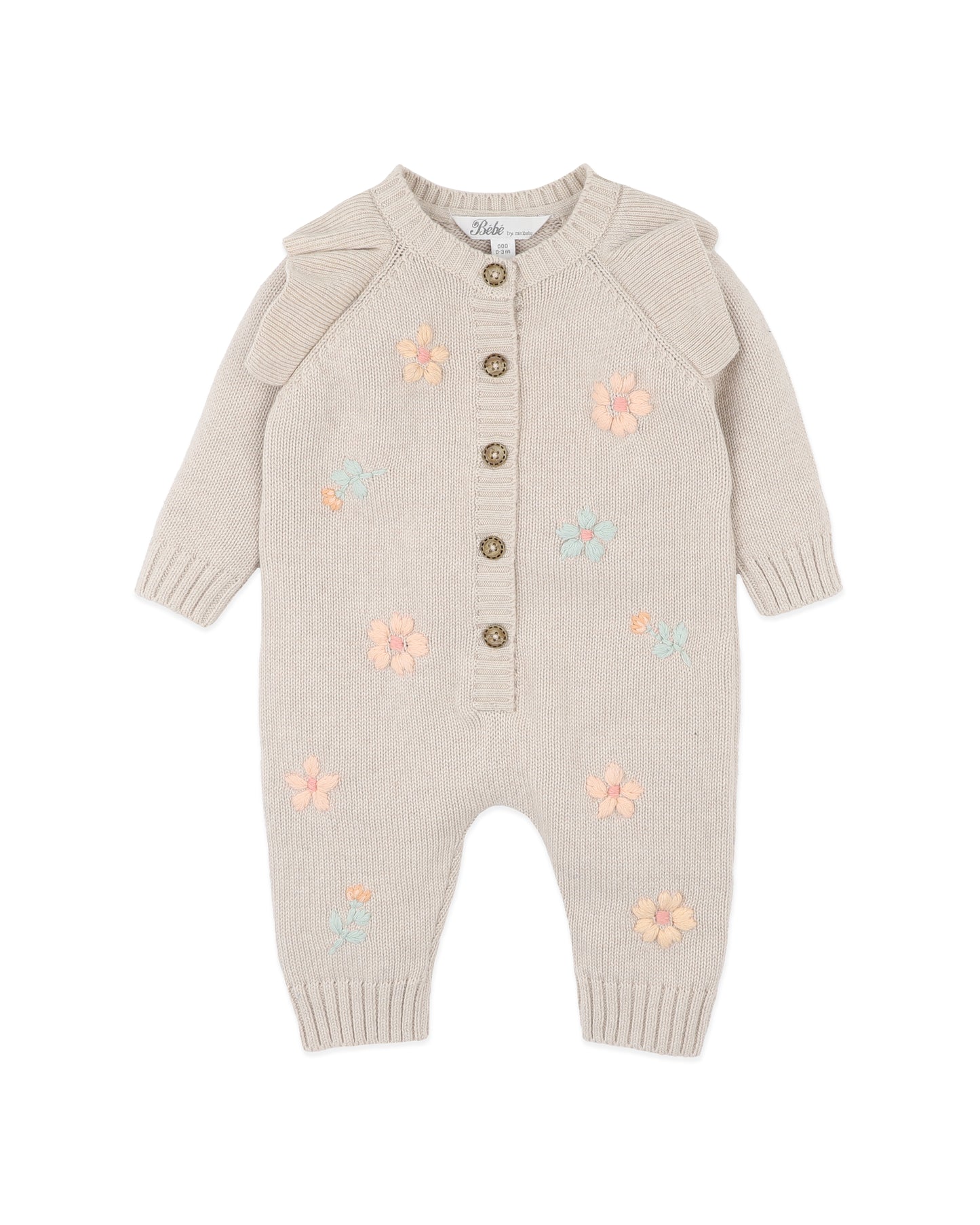 Fern Hand Embroidered Organic Knit Romper