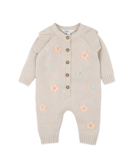 Fern Hand Embroidered Organic Knit Romper