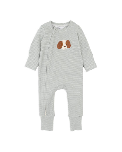 Otto Stripe Organic LS Zipsuit