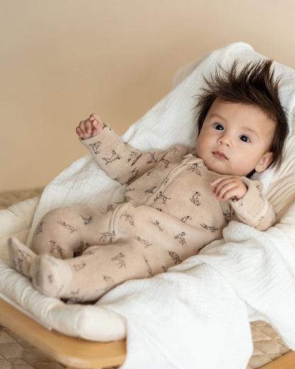 Otto Velour Zip Onesie