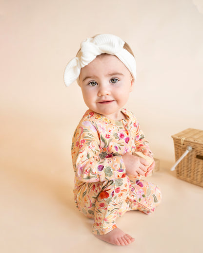 Orchard Bloom Organic LS Zipsuit