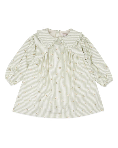 Orchard Bloom Embroidered Stripe Dress