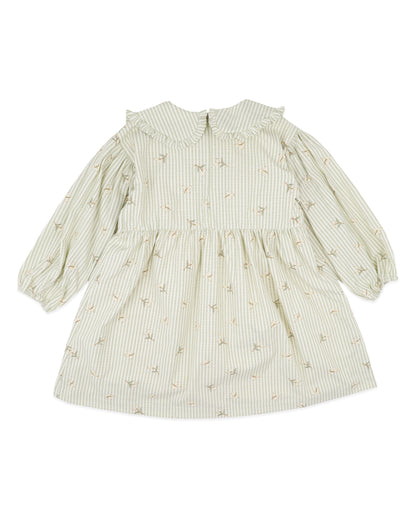 Orchard Bloom Embroidered Stripe Dress
