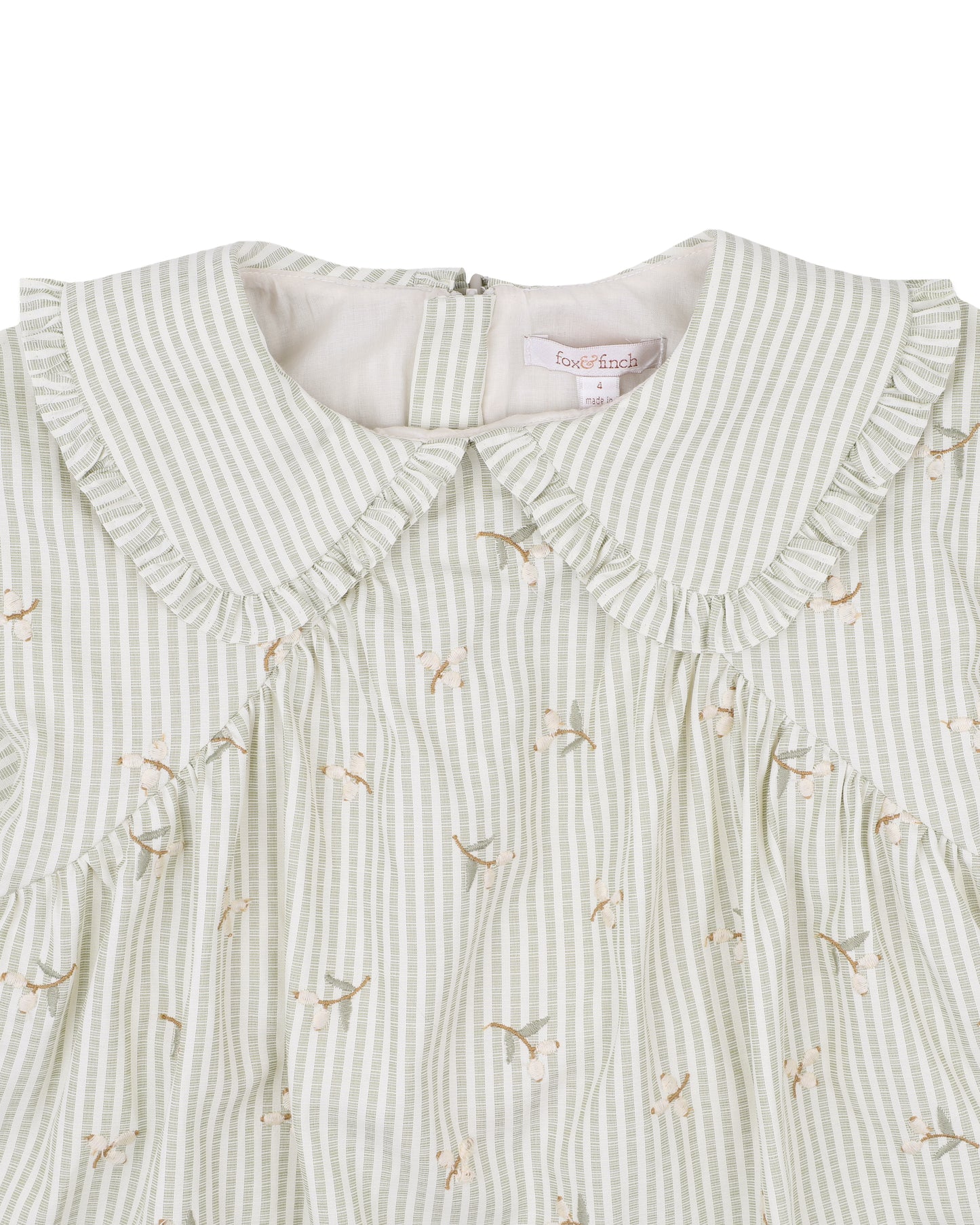 Orchard Bloom Embroidered Stripe Dress