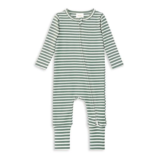 Fern Stripe Zip Romper