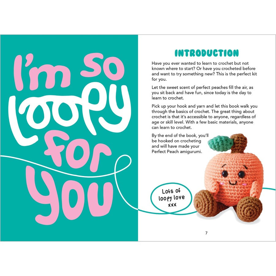 Perfect Peach Loopy Crochet Book & Kit