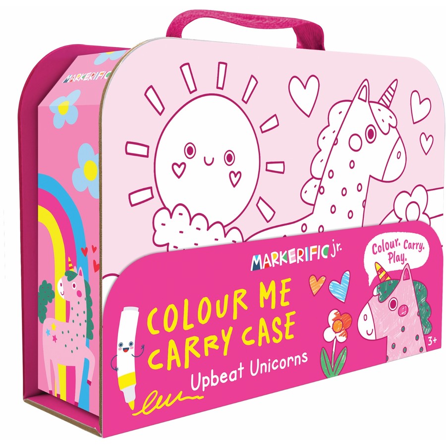 Markerific Jr. Colour Me Carry Case - Upbeat Unicorns