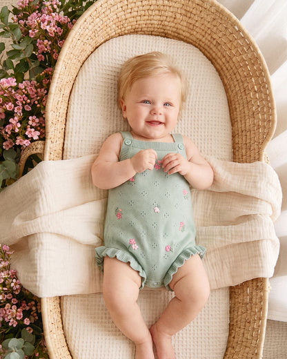 Chelsea Organic Hand Embroidered Knit Bodysuit