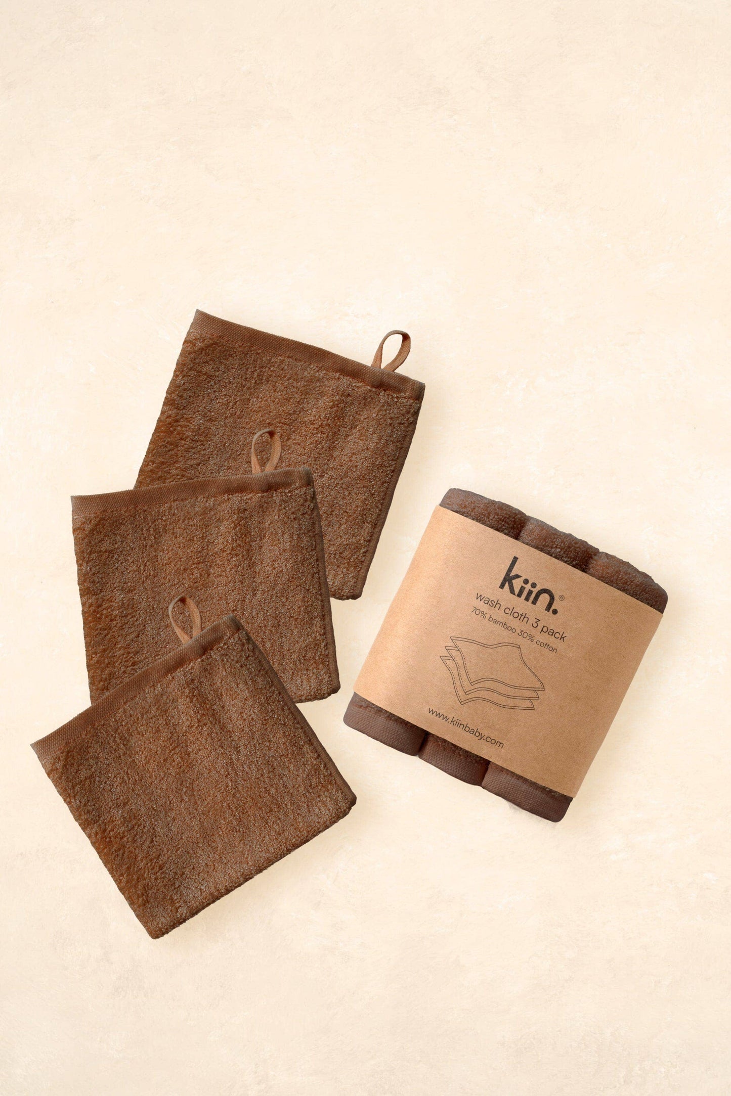 Wash Cloths 3 Pack: Chocolate