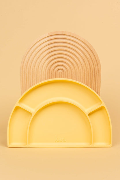 Silicone Divided Plate: Buttercup