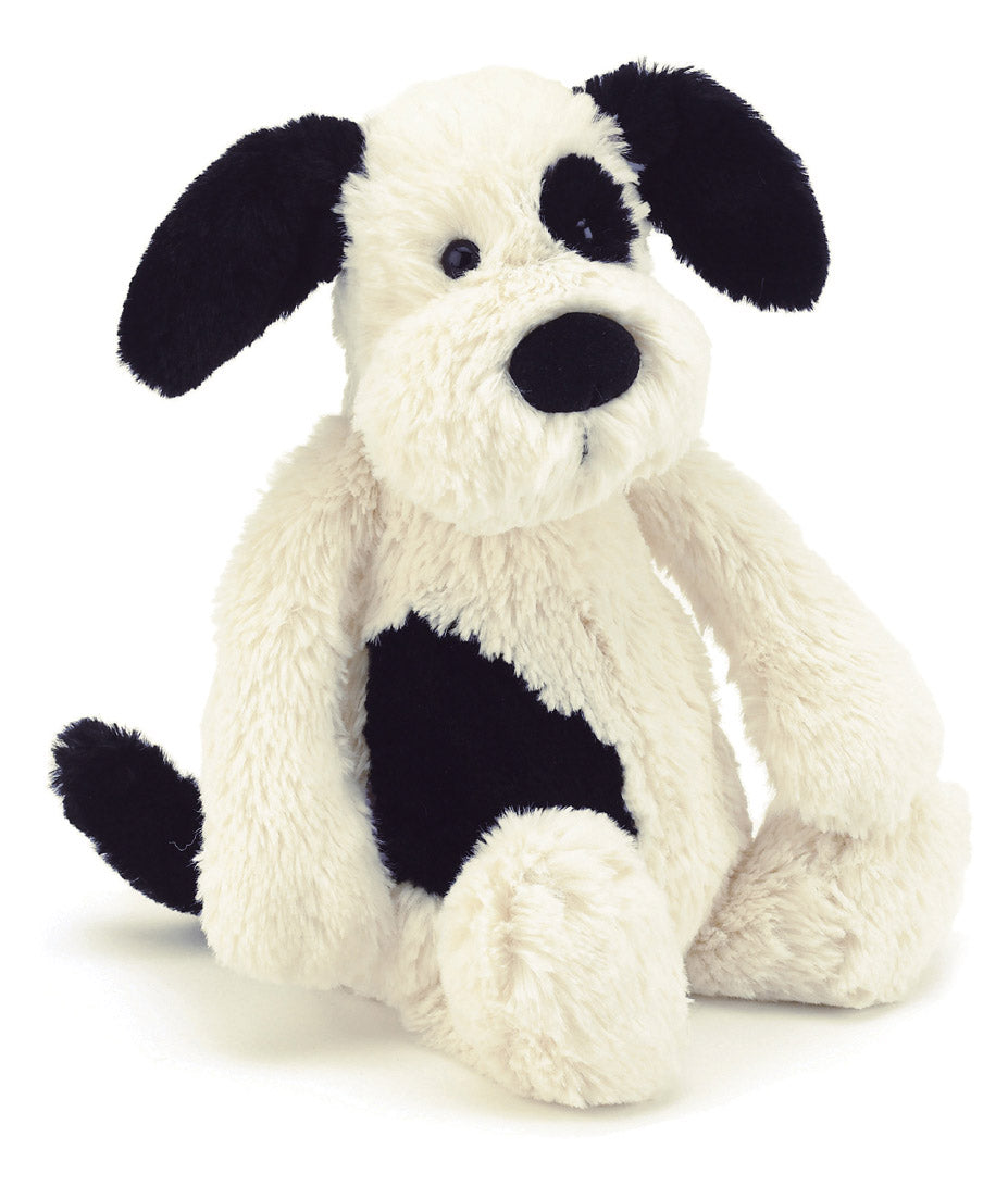 Bashful Puppy Black and Cream - Small