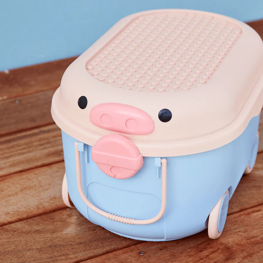 Ride Along Storage Pig - Pink and Blue /Large