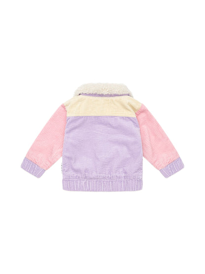 Blush Colour Block Cord Jacket