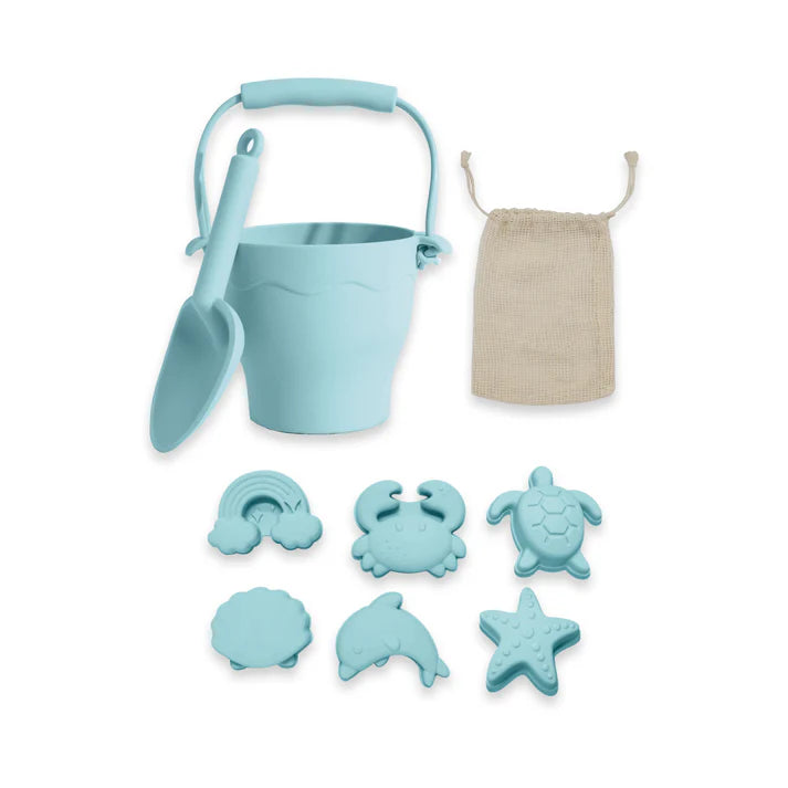 Silicone 8pc Bucket Set - Light Blue