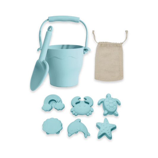 Silicone 8pc Bucket Set - Light Blue