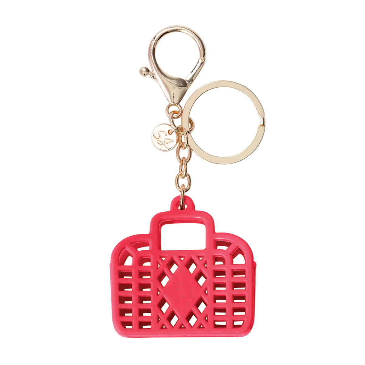 Retro Itty Bitty Bag Charm - Coral