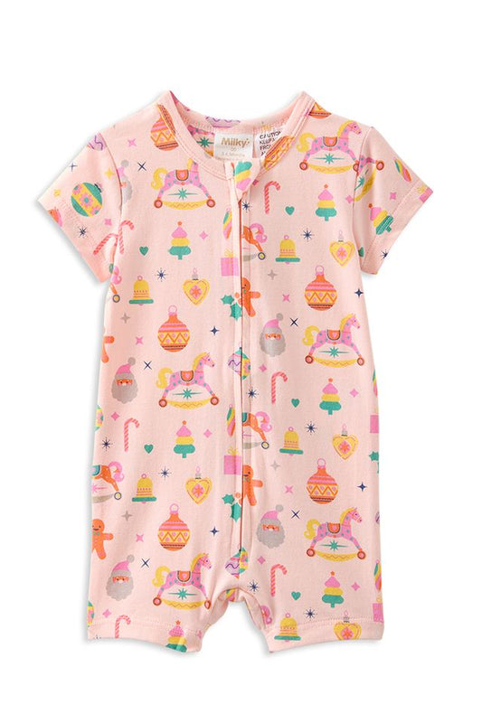 Candy Cane Zip Romper