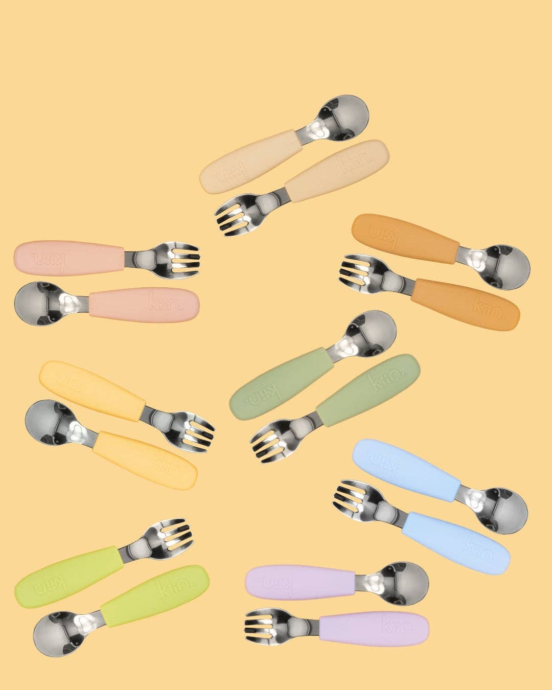 Silicone Cutlery Set: Sage