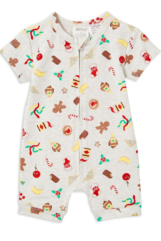 Summer Christmas Zip Romper