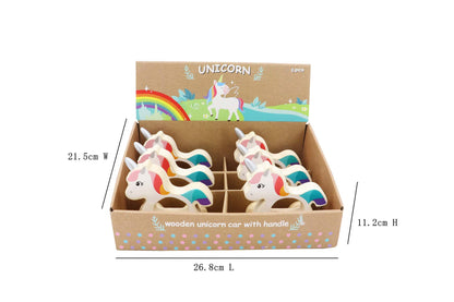 Wooden Wheelie Unicorn with Handle