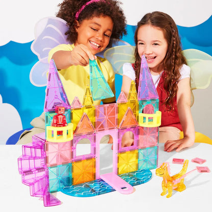 MAGNA-TILES - Castle DLX + microMAGS - 48pc Set