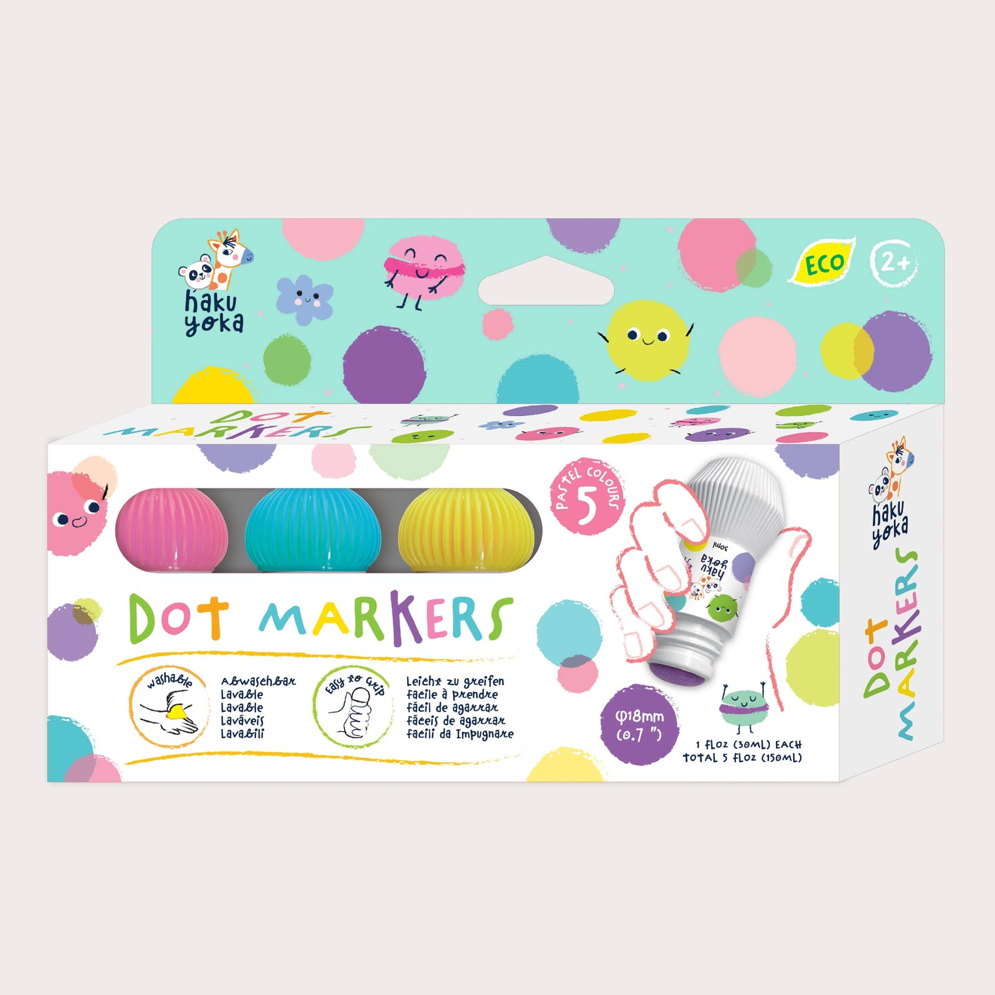 5 Dot Markers - Pastel Colours