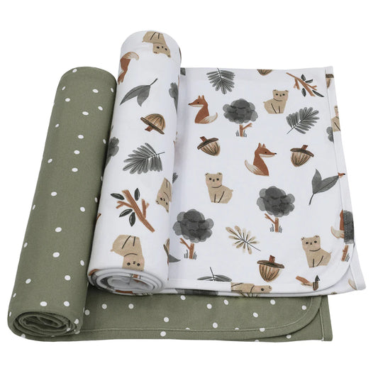 2pk Jersey Swaddling Wraps - Forest Retreat