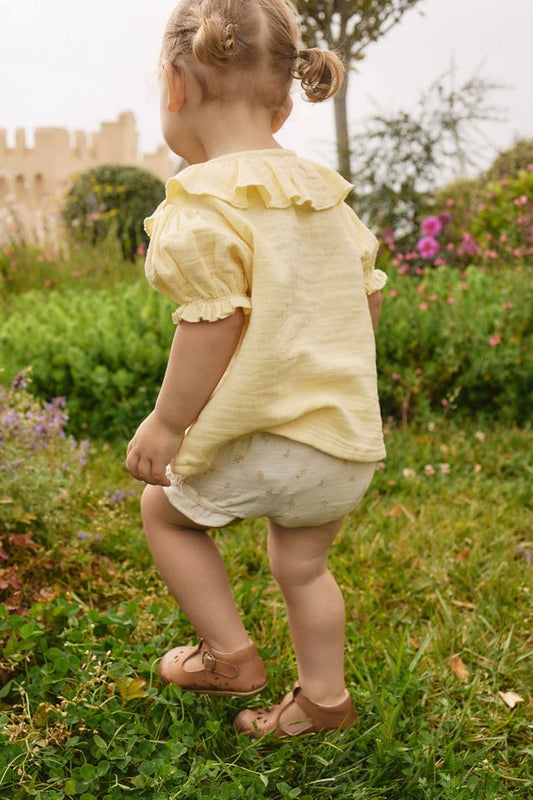 Organic Cotton Frill Bloomer - Vintage Ditsy