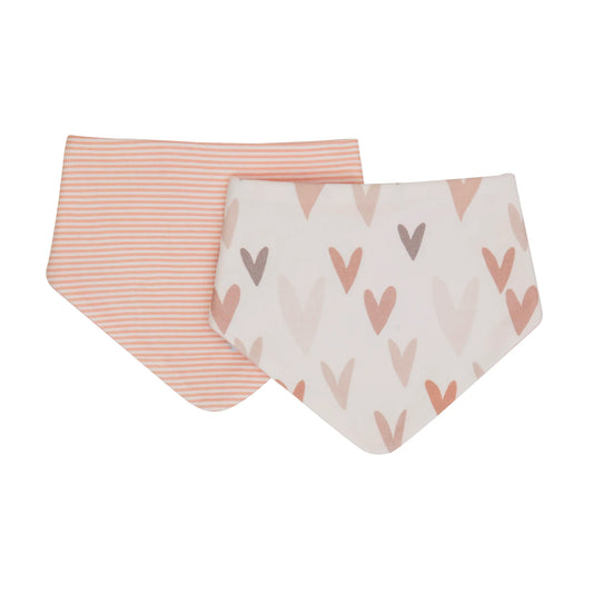 Bandana Bibs 2pk - Hearts