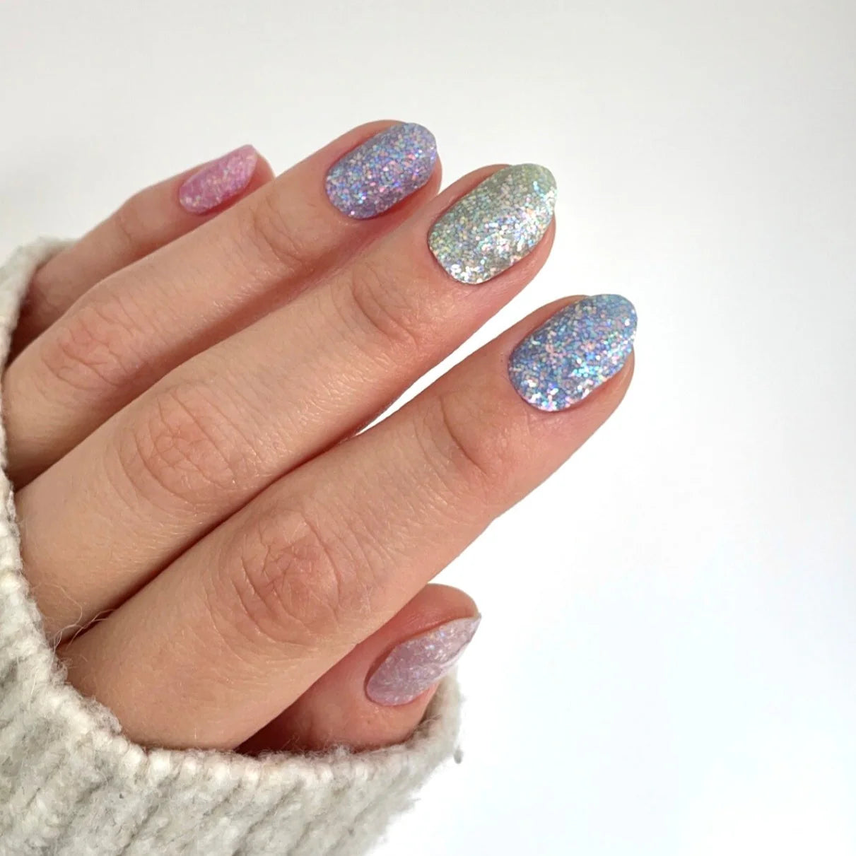 Jessica - Multi Rainbow Glitter Nail Polish Wraps